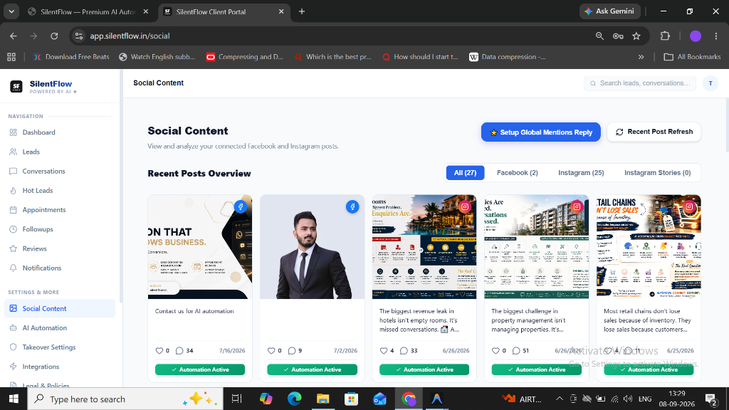 SilentFlow Social Content — Manage Facebook and Instagram posts with automation